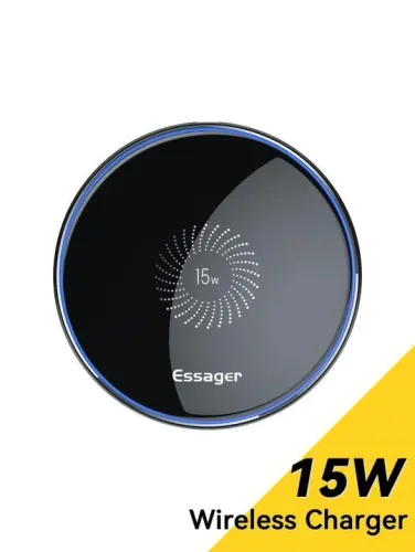Essager 15W carregador sem fio rápido para iPhone 14 13 12 para airpods visivel 