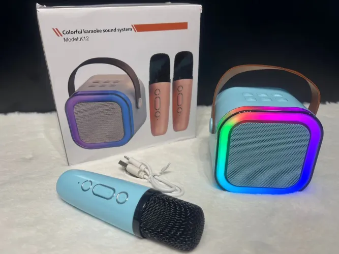 Karaokê Portátil Bluetooth Com Microfone