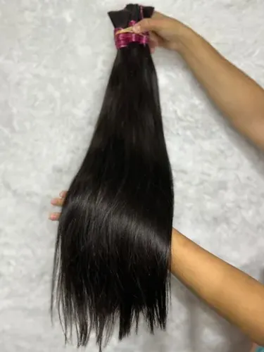 cabelo humano virgem de  65cm liso semi limpo 