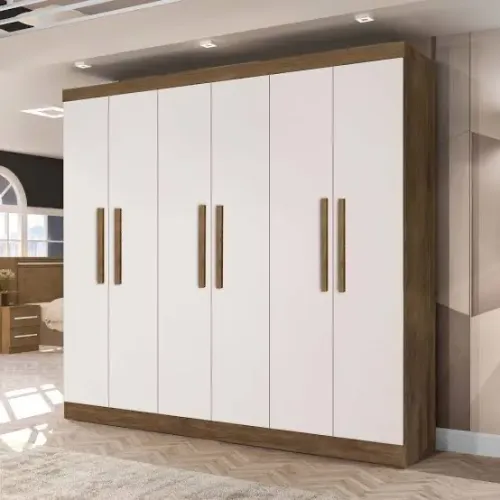 Guarda Roupa Casal 6 Portas Off white