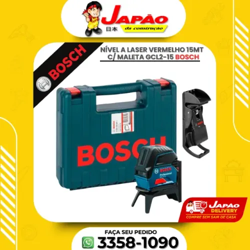 Nível a Laser Vermelho Profissional 15Mts Bosch Com Maleta 