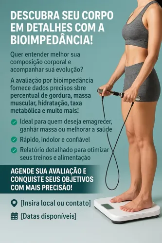 Avaliação de Bioimpedância-Descubra se eu corpo em detalhes! 