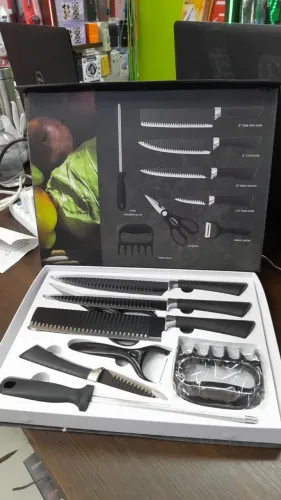 KIT CHURRASCO COM 8 PEÇAS INOX