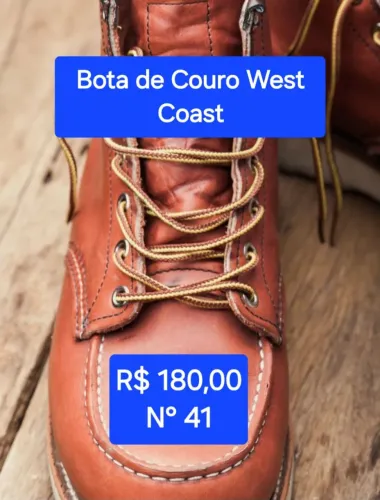 Bota de Couro West Coast Marrom
