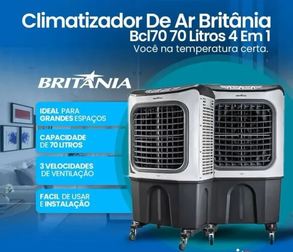 Climatizador de Ar Britânia BCL70 70 Litros 4 em 1
