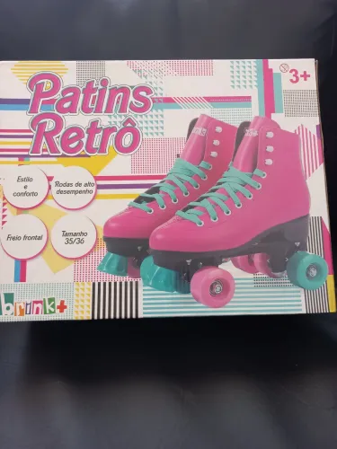 Patins Retrô Rosa - Tamanho 35/36
