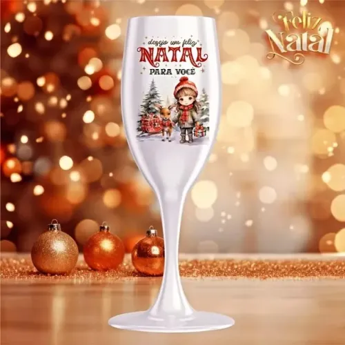 Taças de Champanhe Feliz Natal