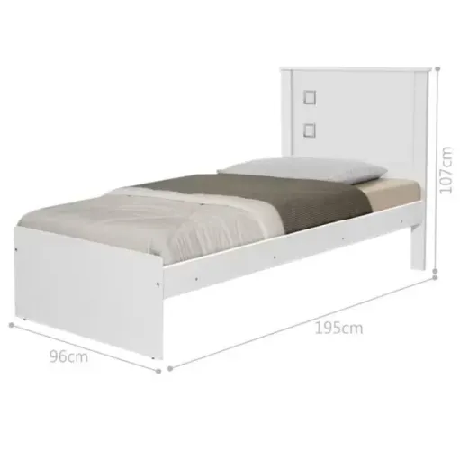 Cama solteiro branca