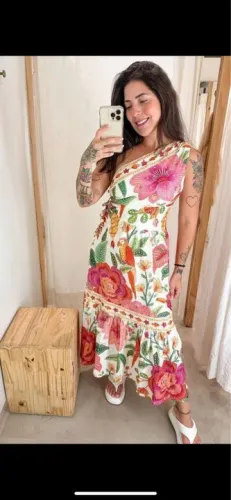 Vestido Floral Alça Única