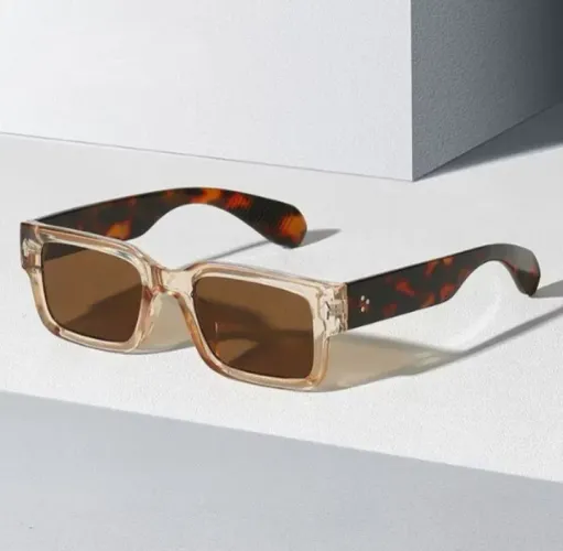 Óculos de Sol HUPI Spike Armação Acetinado Lente Escura ou Espelhada - PRISCILA IMPORT'S