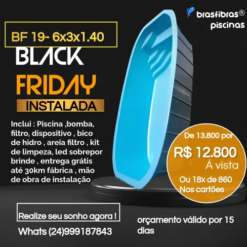 Piscina de fibra 6metros 