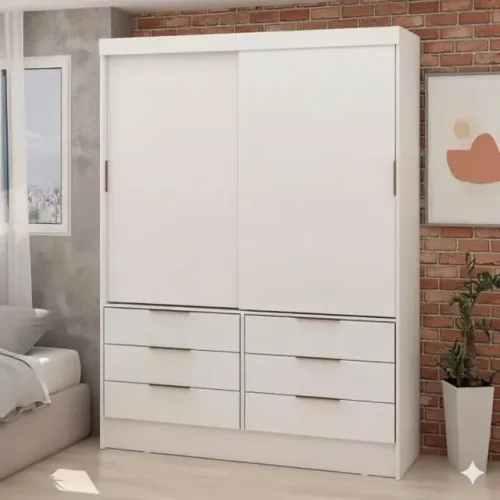 Guarda Roupa África Branco (PRODUTO DE LOJA)