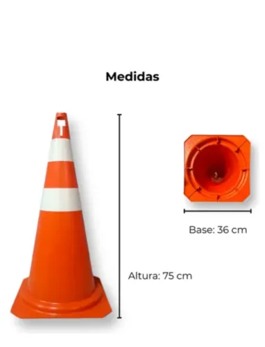 Cone sinalização 75cm 