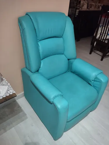 Poltrona Reclinável Azul Turquesa