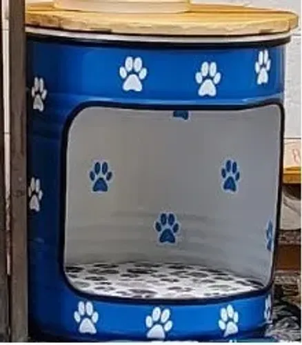 Cama para cachorro em tambores personalizados