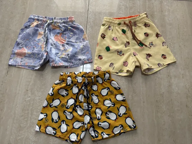 Lote de shorts piscina e praia TAM 2 e 3 anos