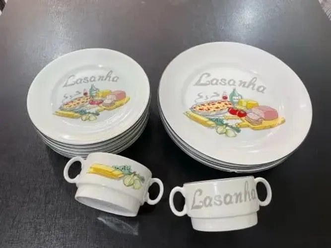 Louça Jogo de Porcelana para Lasanha 