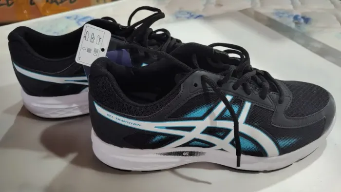 Tênis Asics Gel Transition Preto Azul e Branco - 1221 - Nº43