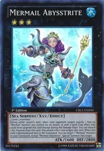 Yugioh!!! Mermail Abysstrite Cblz-pt050 Super Rare
