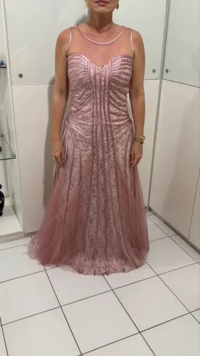 vestido de festa rosa