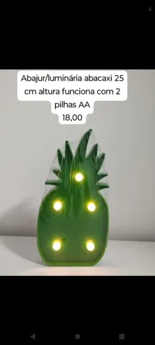 Abajur Luminária Abacaxi 25cm LED