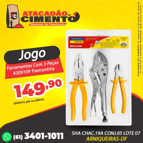 Kit de Ferramentas Com 3 Peças 4309109 Tramontina