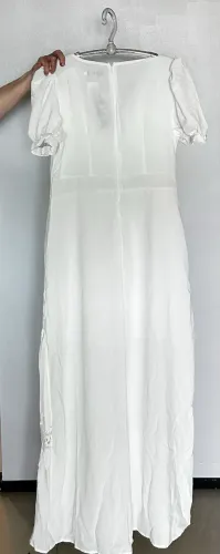 Vestido longo Branco com manga e bojo renda gripi num 42