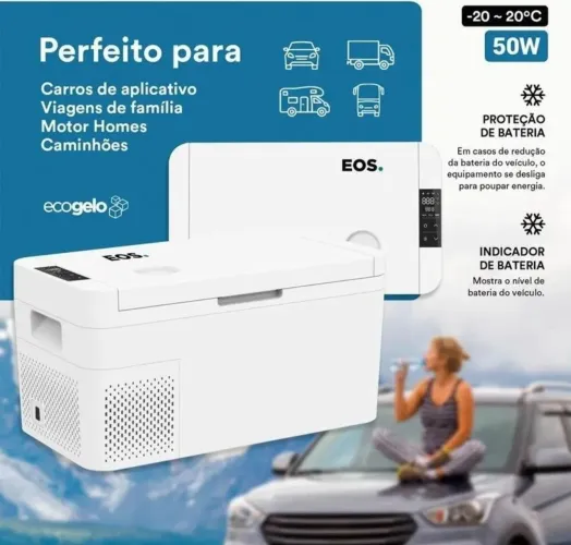 Freezer e Geladeira Portátil EOS 18 Litros Dupla Ação Quadrivolt EFC20 110V/220V/12V/24V
