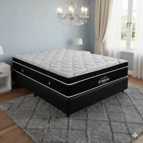 Colchão Casal Elegant  + Base Box Simples - Produto Novo!  Pronta Entrega!