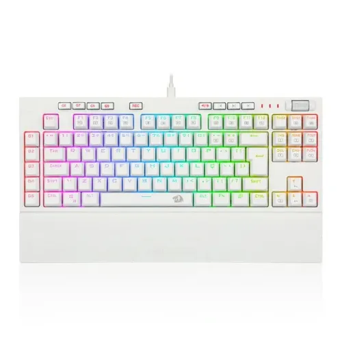Teclado Óptico 80% Redragon Broadsword Pro White RGB Switch Blue - WZetta