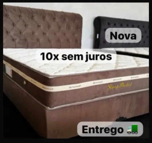 Cama box colchão e base queen
