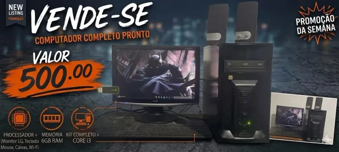 PC CORE I3/6GBRAM WINDOWS 10 E PACOTE OFFICE (COMPLETO)