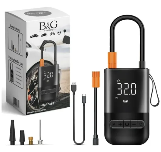 Compressor de Ar Portátil com Lanterna - 2 unidades