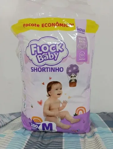 Fraldas Flock Baby Shortinho M 100 UNIDADES