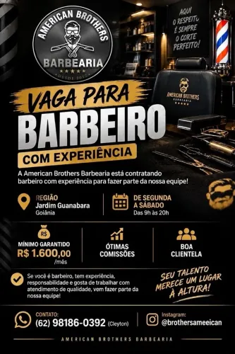 Vaga para barbeiro com experiência 