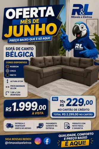  Sofá De Canto Novo Produto Na Caixa/Pronta Entrega Loja R L Moveis 