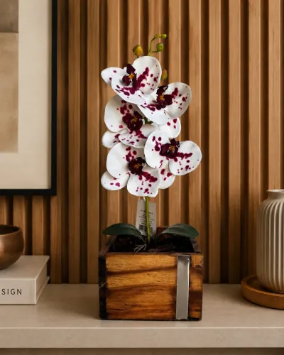 Arranjo de orquídea silicone artificial