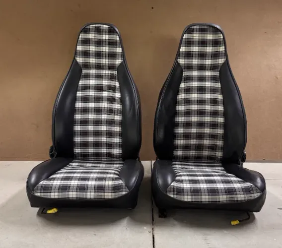 Par Bancos Originais Porsche 911 SC Clássico Tartan Xadrez 