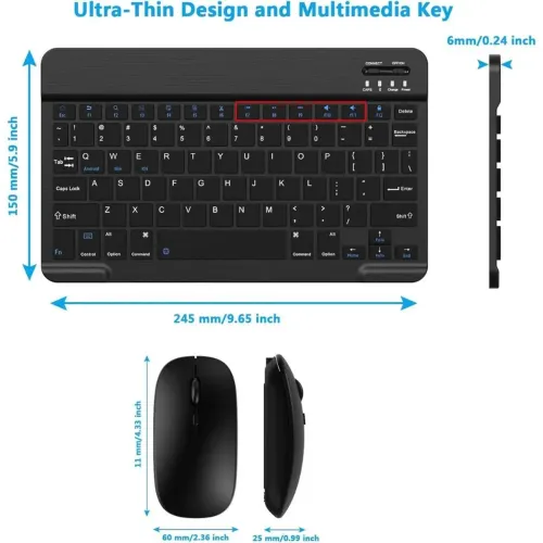 Kit Mouse e Teclado Bluetooth Sem Fio a'Gold TCD-03