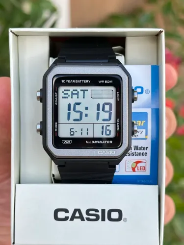 Casio W-221H 38mm unissex novo preto