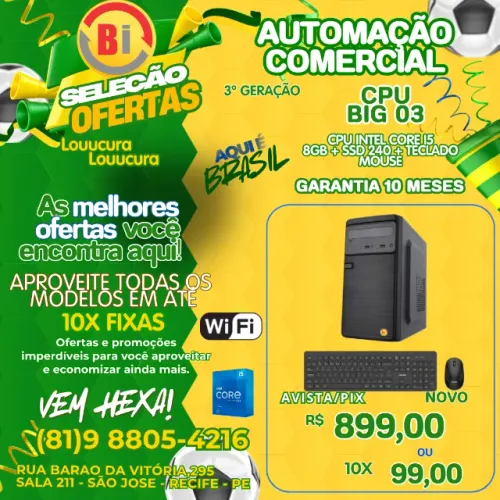 Computador Desktop Intel Core I5 8gb Ssd 120gb - Em ate 10 xFixas 