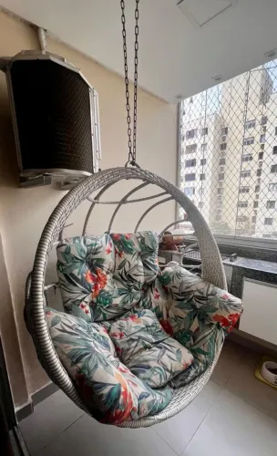 Balanço Ninho Suspenso de Teto Jardim Fibra Luxo Deck