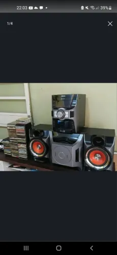 Som Samsung  3 caixas forte vai com.colecao de CDs  originais 