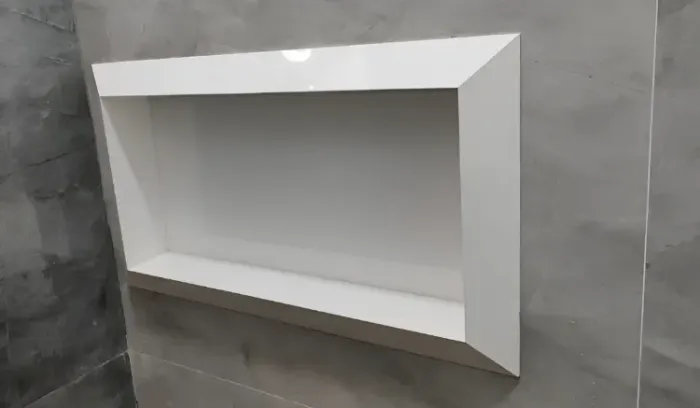 nicho banheiro porcelanato borda diamante