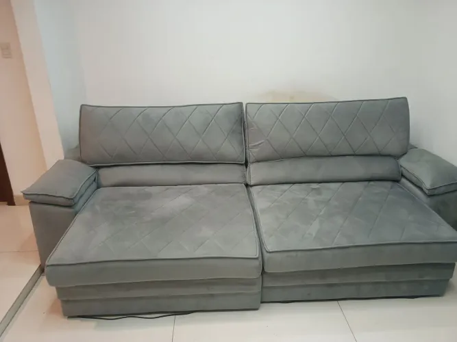 Sofá retrátil e reclinável, cor cinza 2,90m