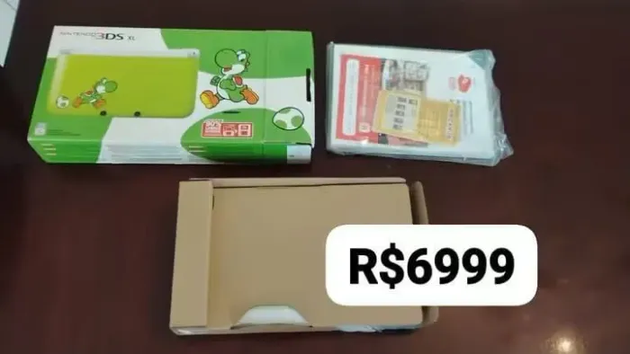 Nintendo 3ds XL Yoshi sem uso