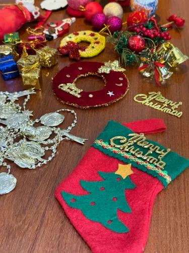 lote de enfeites natalinos para árvore de natal
