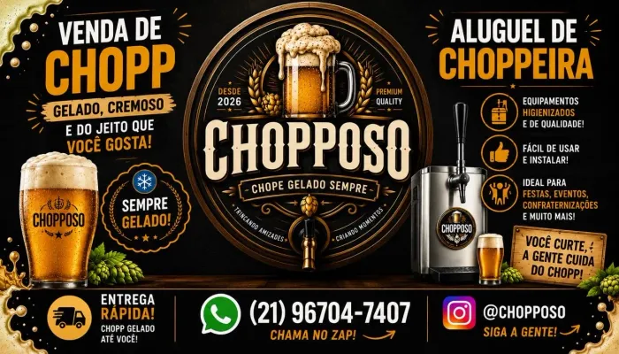Venda de Chopp e Aluguel de Choppeira - Chopposo