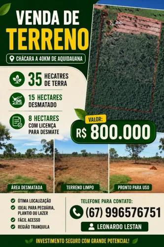 Vende-se chácara a 40km de Aquidauana