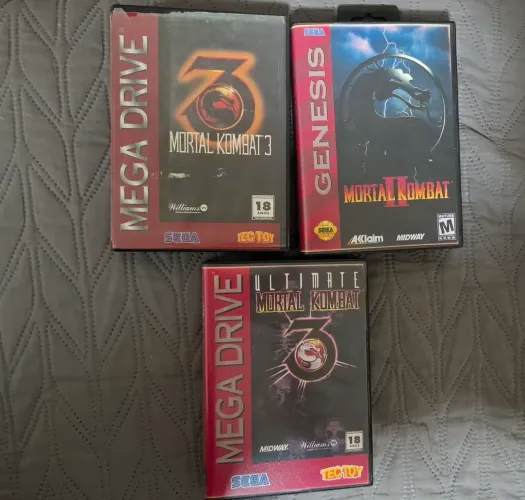 Mortal Kombat Mega Drive 3 Coleção Lote Sega Genesis - Original + Réplica